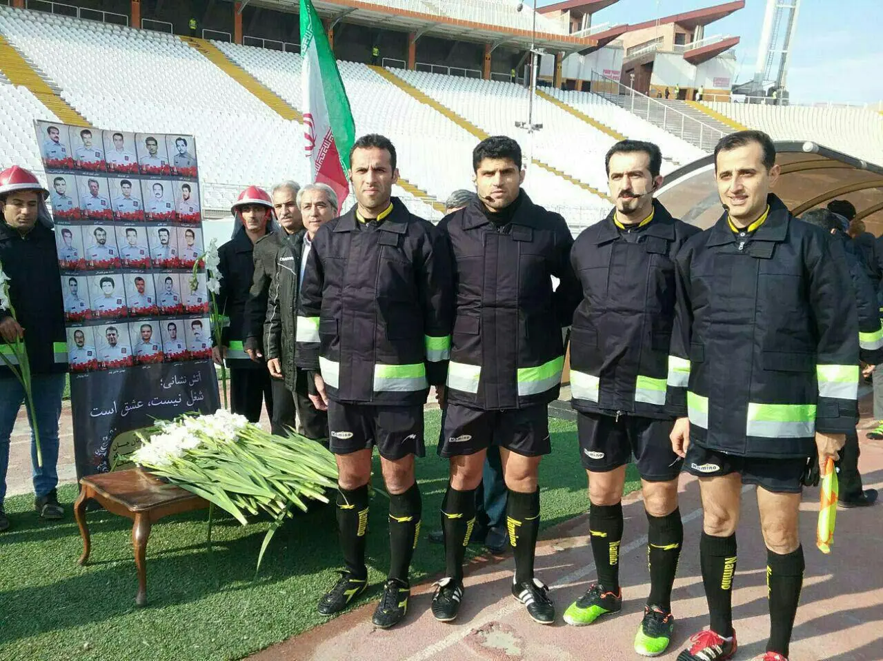 واکنش داور آتشنشان فوتبال به حادثه پلاسکو (عکس)