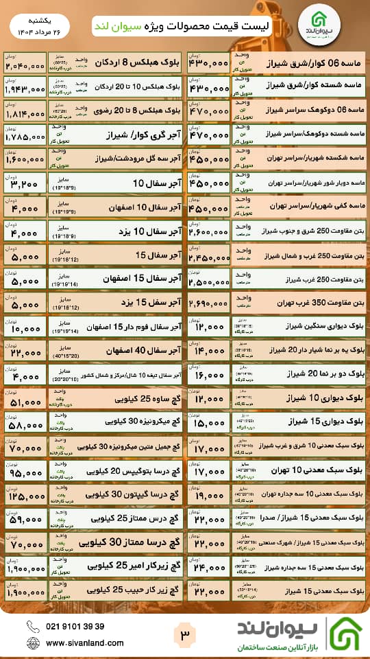قیمت سیمان امروز یکشنبه 26 مرداد ماه