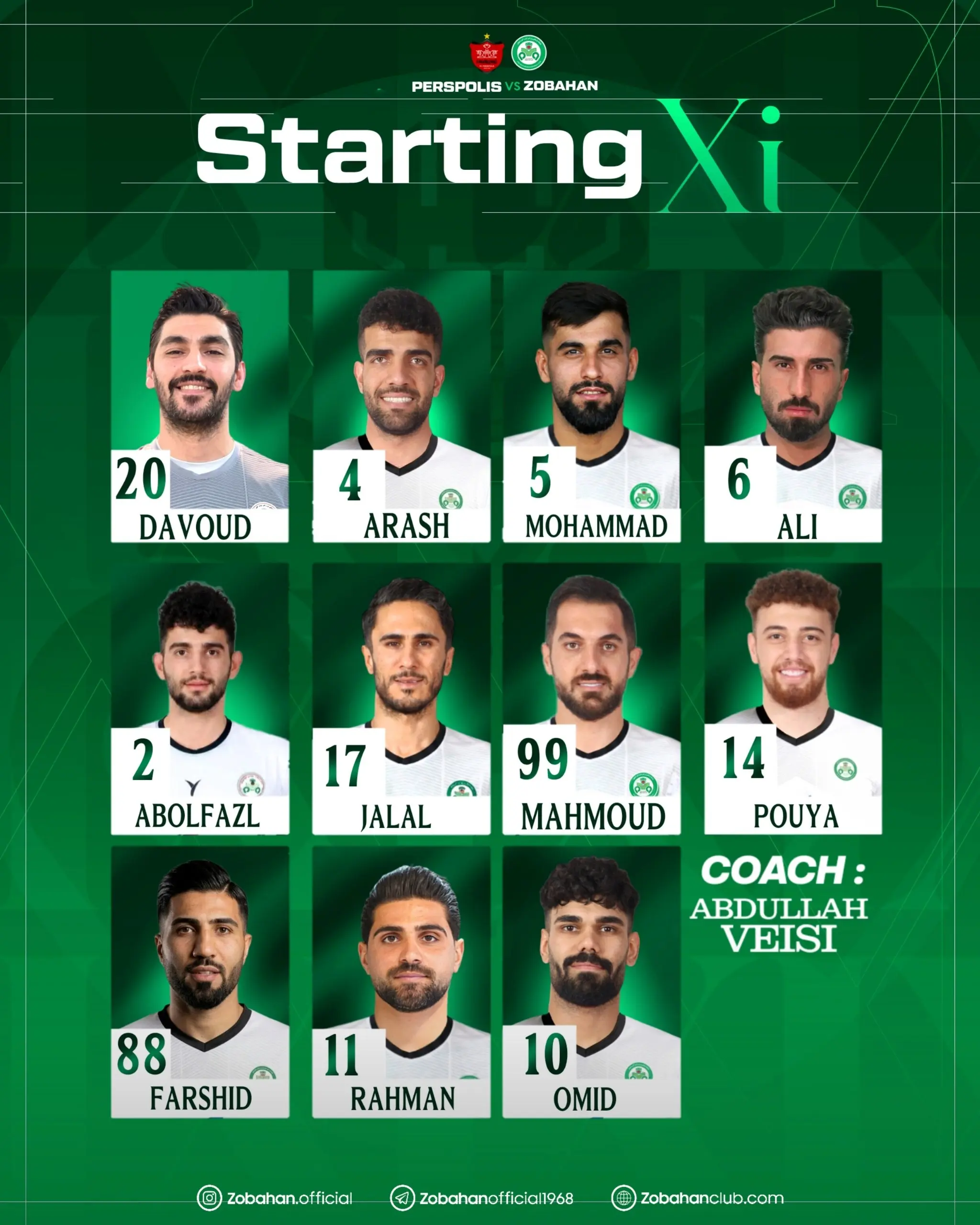 ترکیب ذوب آهن مقابل پرسپولیس اعلام شد