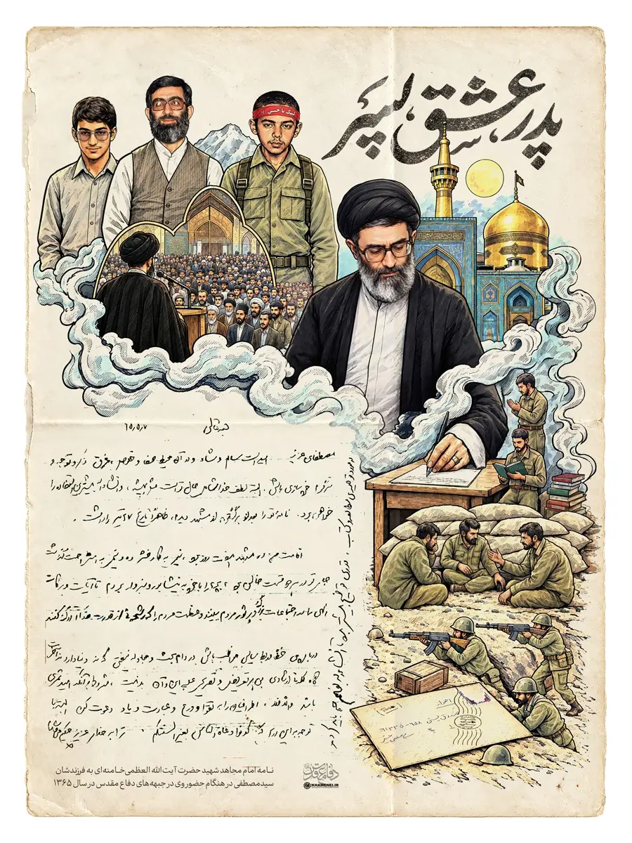 نامه رهبر شهید انقلاب به فرزندشان سید مصطفی