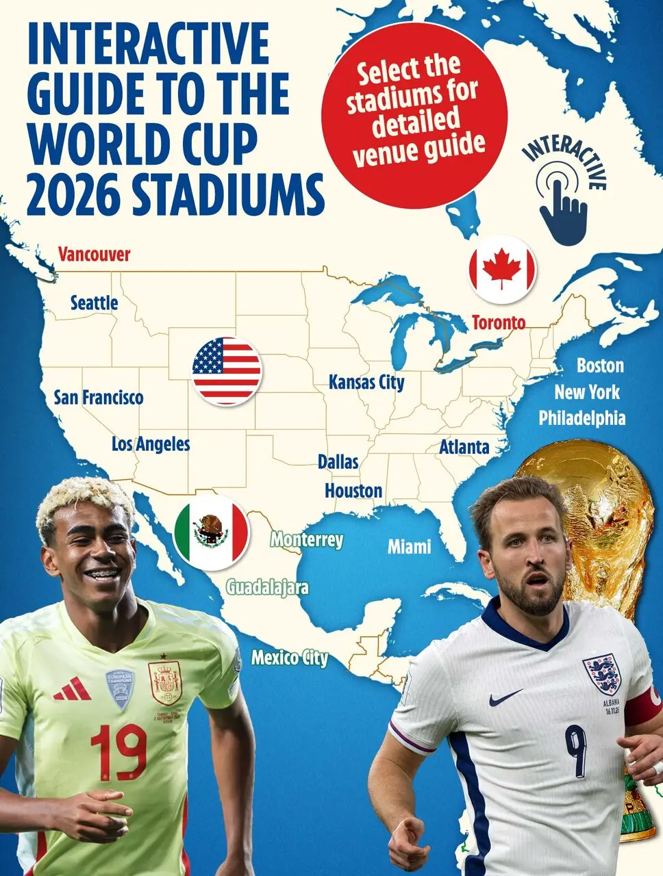 جام جهانی ۲۰۲۶ در کدام ورزشگاه‌ها برگزار می‌شود؟ + عکس