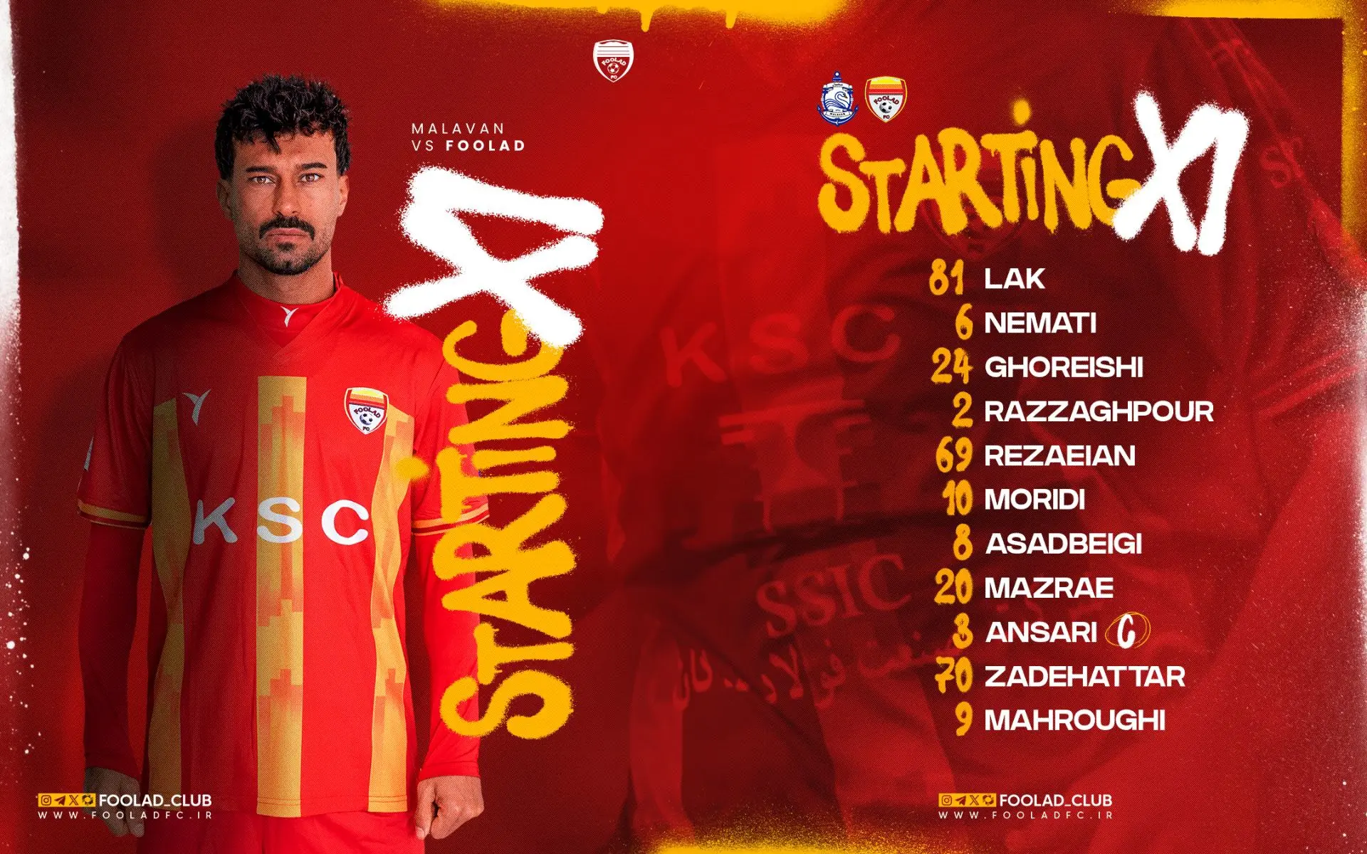 اعلام ترکیب فولاد مقابل ملوان 