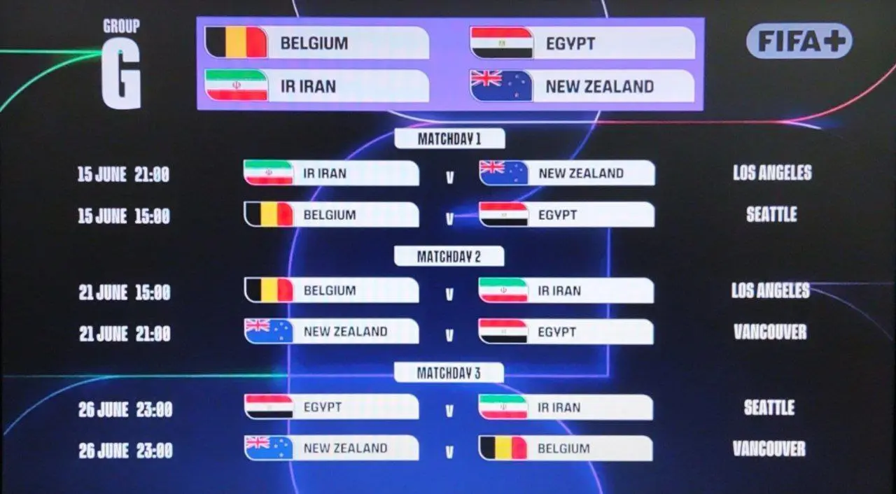 فوری: اعلام ساعت بازی‌های ایران در جام جهانی