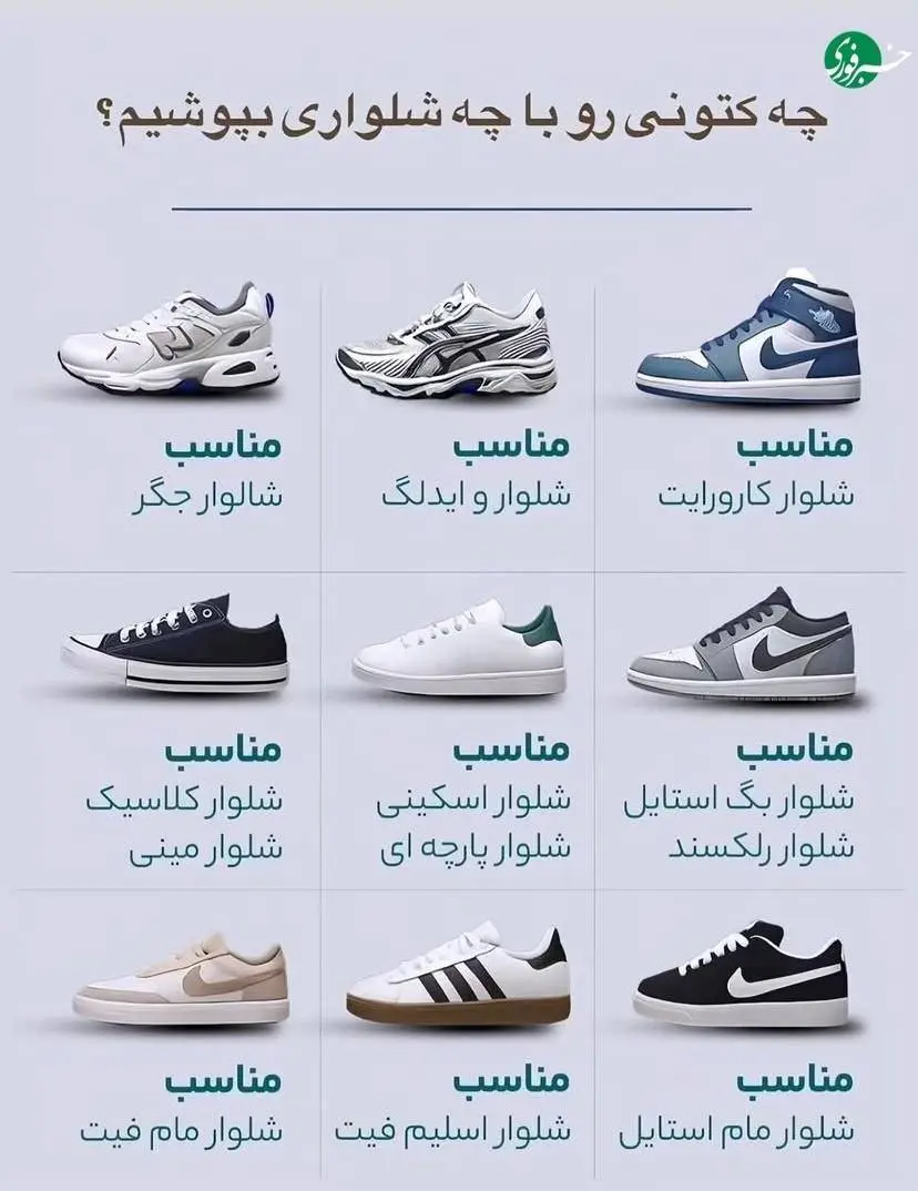 هر کتونی مناسب چه مدل شلواریه؟ 