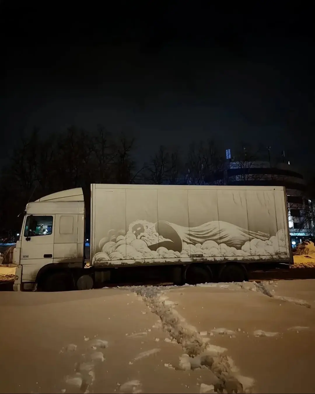 هنرمند روس از گرد و غبار، بوم می‌سازد + عکس