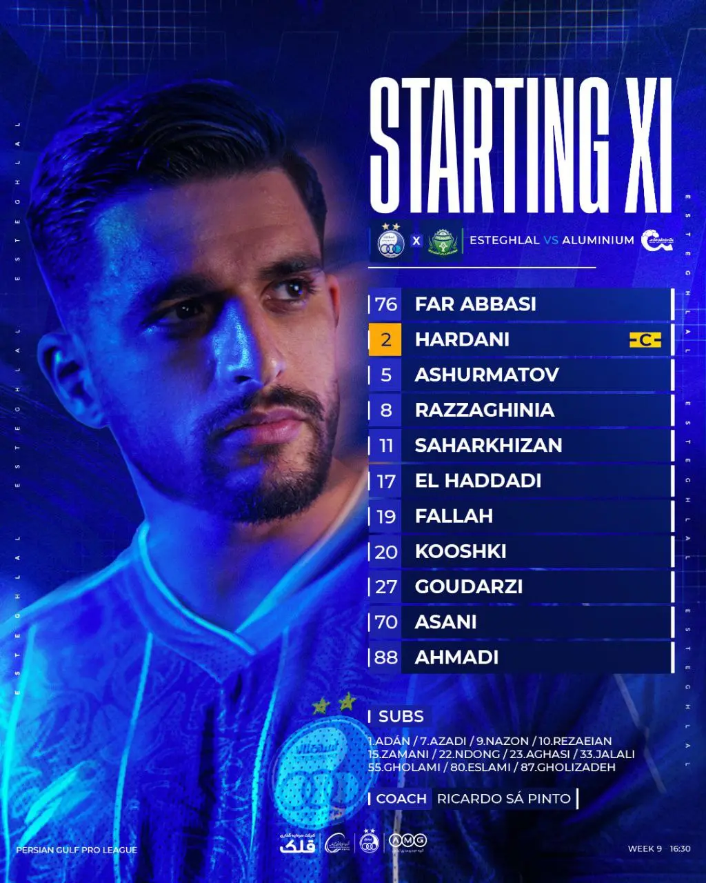 رونمایی از ترکیب استقلال مقابل آلومینیوم