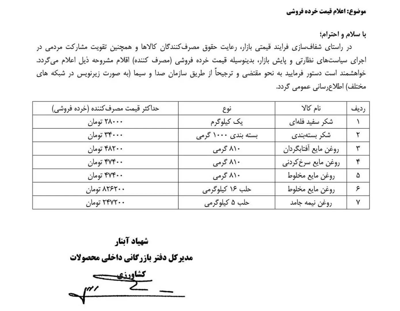اعلام قیمت خرده فروشی شکر و روغن توسط وزارت جهاد کشاورزی + لیست قیمت‌ها