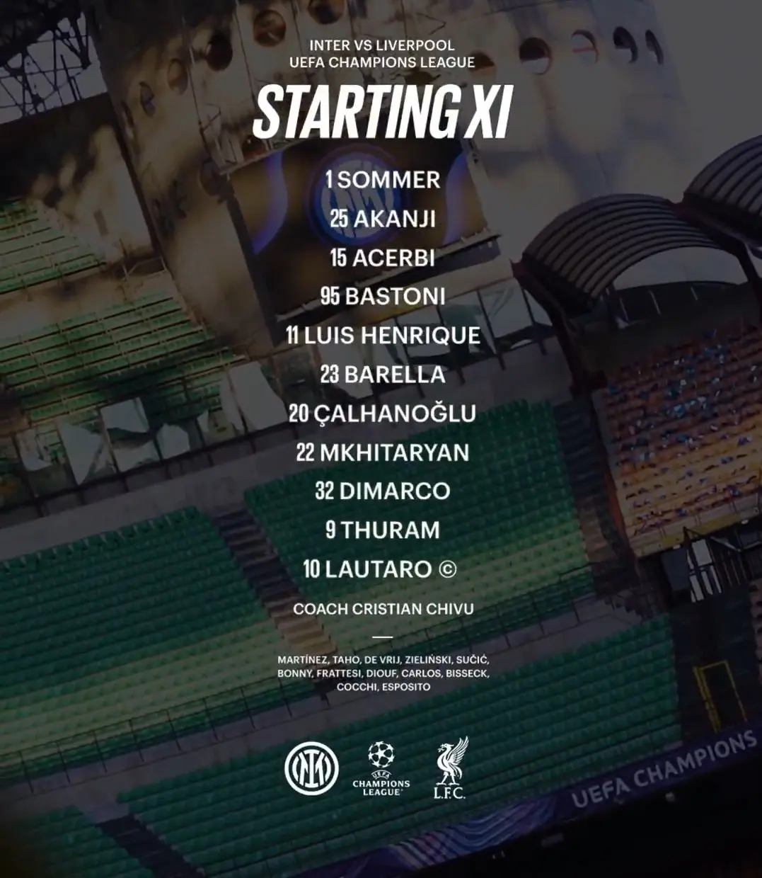 رونمایی از ترکیب اینتر و لیورپول