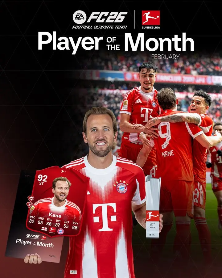 هری کین بازیکن ماه بوندسلیگا شد