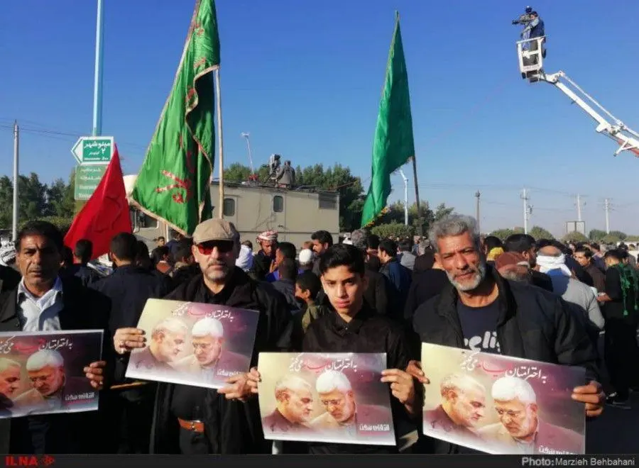سیل بشری بمدن 'آبادان' و'خرمشهر' لتشییع جثمان الشهید المهندس