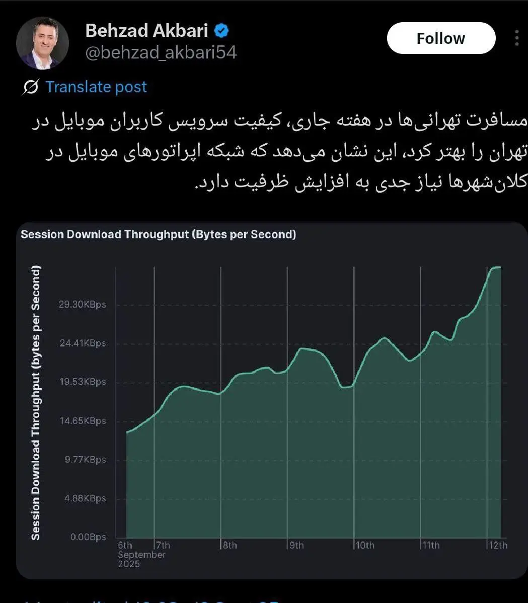 سفر تهرانی‌ها کیفیت اینترنت موبایل را بهتر کرد