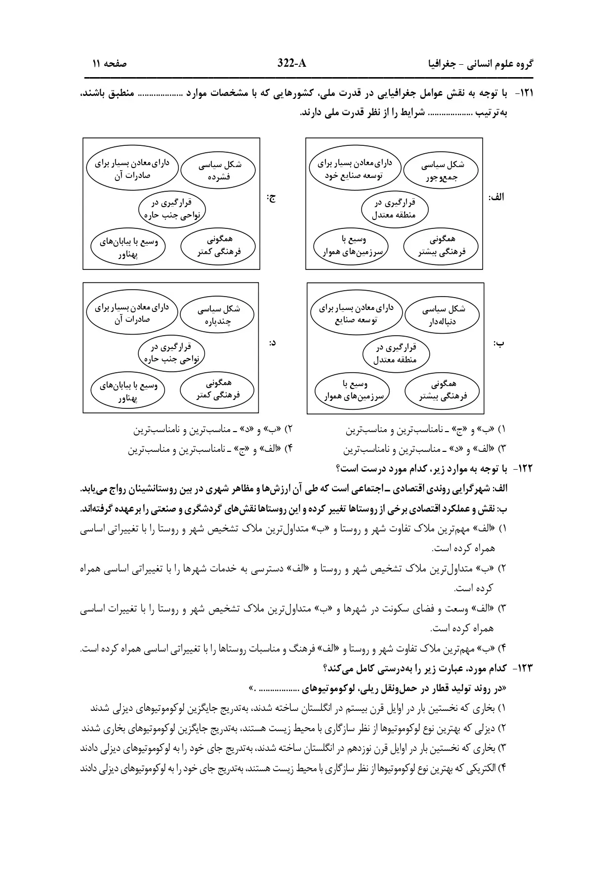 سوالات کنکور انسانی تیر ۱۴۰۳ (نوبت دوم)