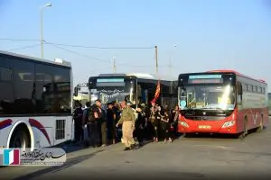 گزارش تصویری ؛ جابجایی رایگان زوار حسینی به مرز شلمچه