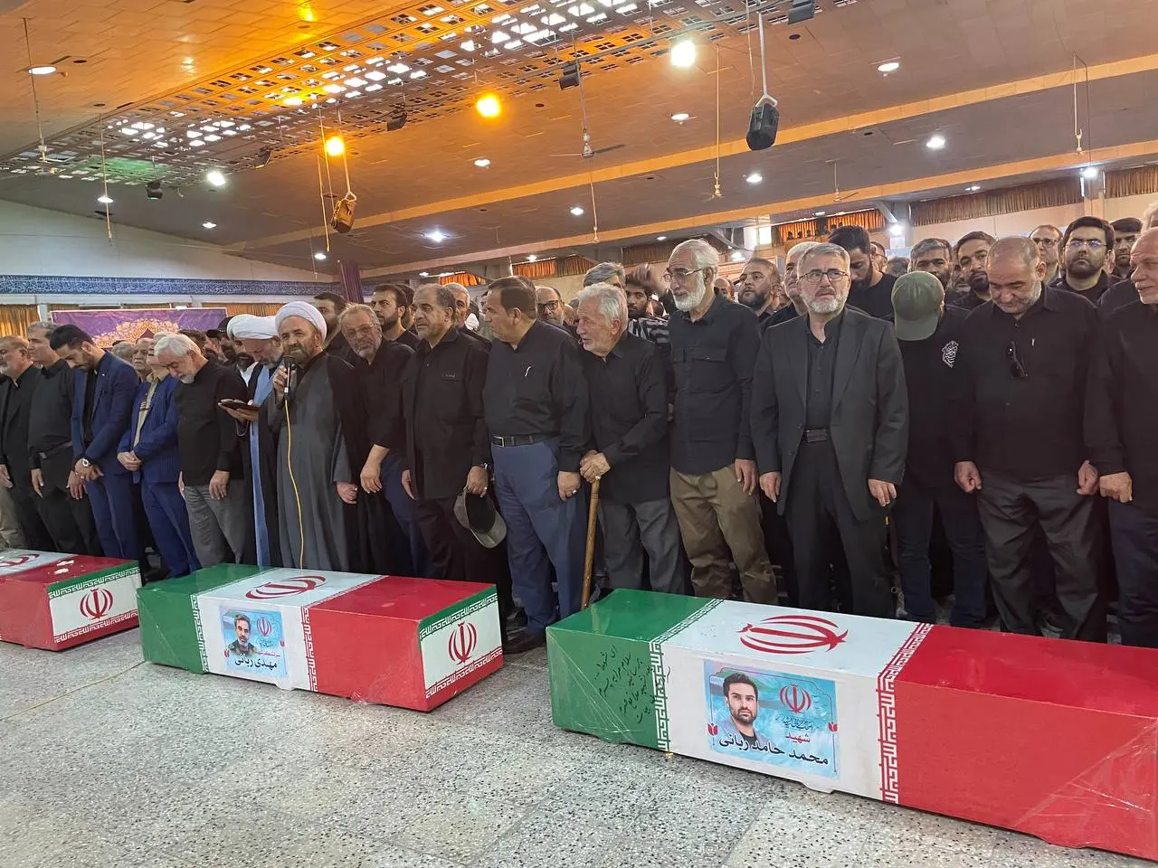 مراسم خاکسپاری شهدای اقتدار ایران + فیلم و عکس