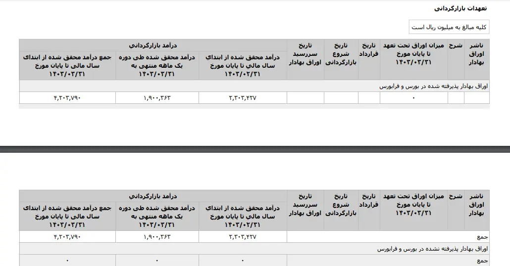 نگاهی به فعالیت ماهانه شرکت تامین سرمایه بانک ملت