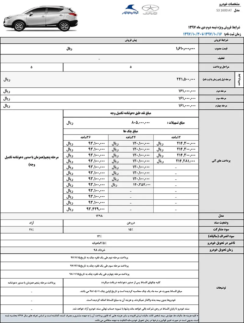 شرایط فروش جک 3 اعلام شد