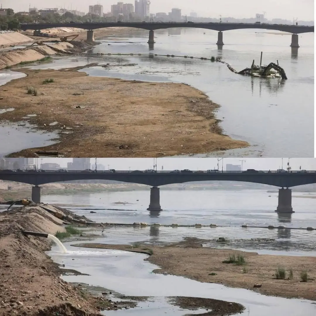 تصویری تکان‌ دهنده از خشکسالی در رود دجله عراق