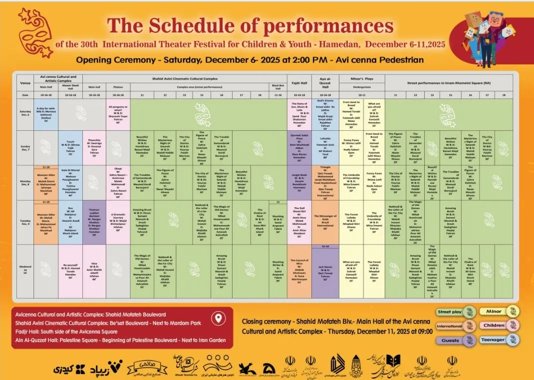 پیش‌فروش بلیت‌های جشنواره تئاتر کودک و نوجوان آغاز شد/ جدول اجراها