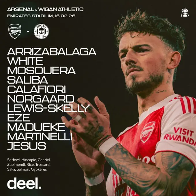 ترکیب آرسنال مقابل ویگان