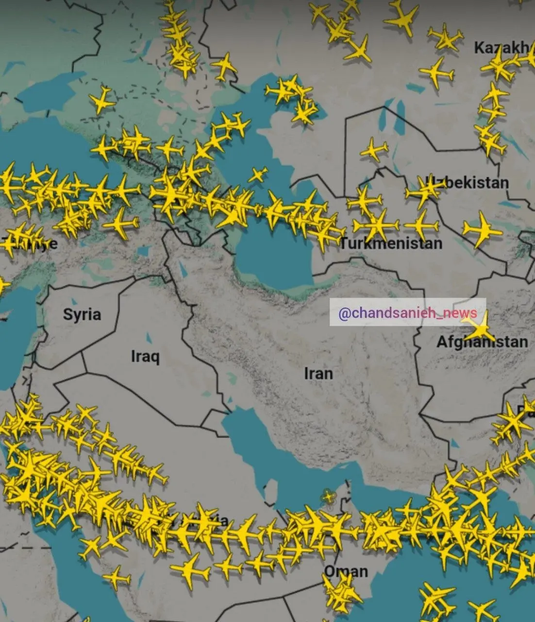 وضعیت پروازها در آسمان منطقه پس از آتش بس+ عکس