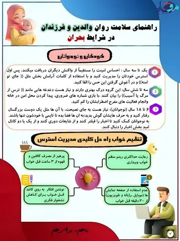 راهنمای سلامت روان والدین و فرزندان در شرایط بحران+ اینفوگرافی