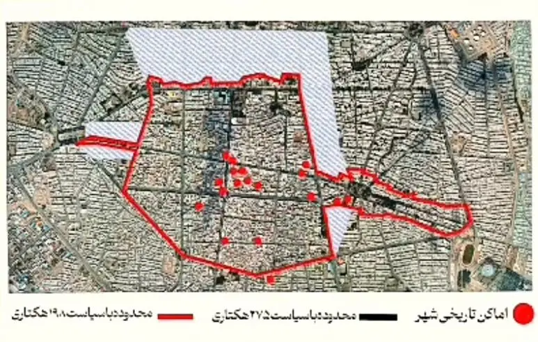 کوچک شدنِ غیرقانونیِ بافتِ تاریخیِ سبزوار+ بنر تبریک برای آغاز ساخت و سازها در آن!