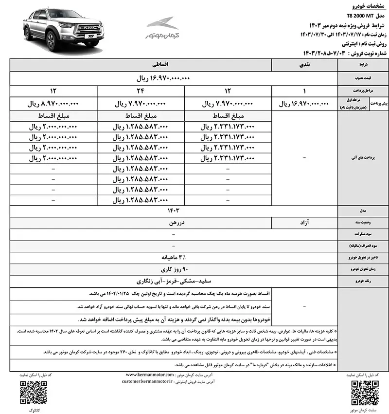 قیمت ایگل و شرایط فروش نقد و اقساط ۱۴۰۳