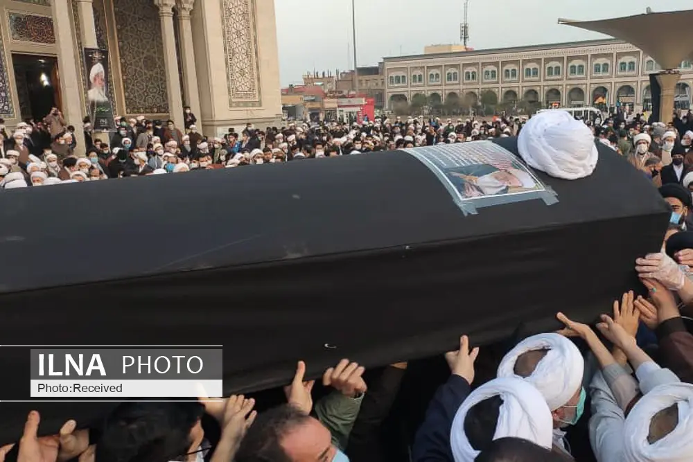 پیکر آیت الله یزدی تشییع شد + گزارش تصویری