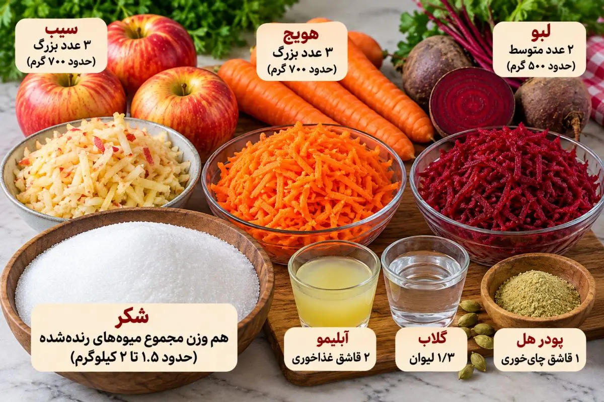 طرز تهیه مربای پاییزی با سه میوه ساده