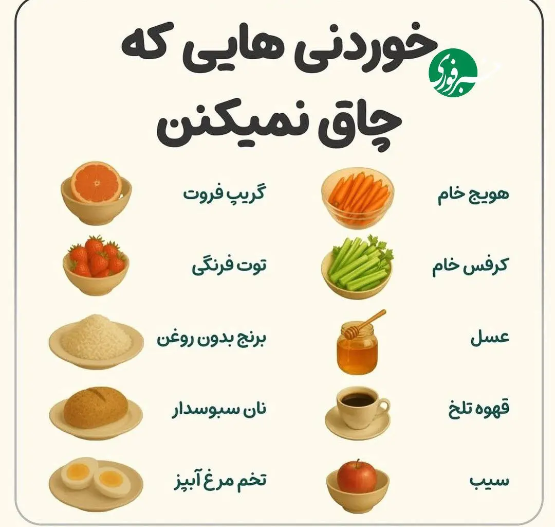 خوردنی‌هایی که چاق نمی‌کنند + اینفوگرافیک