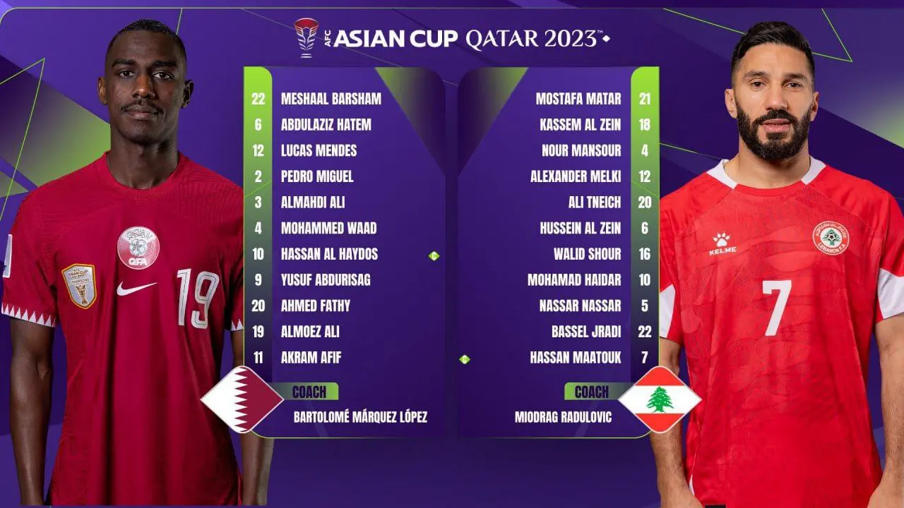 اعلام ترکیب دو تیم ملی قطر و لبنان