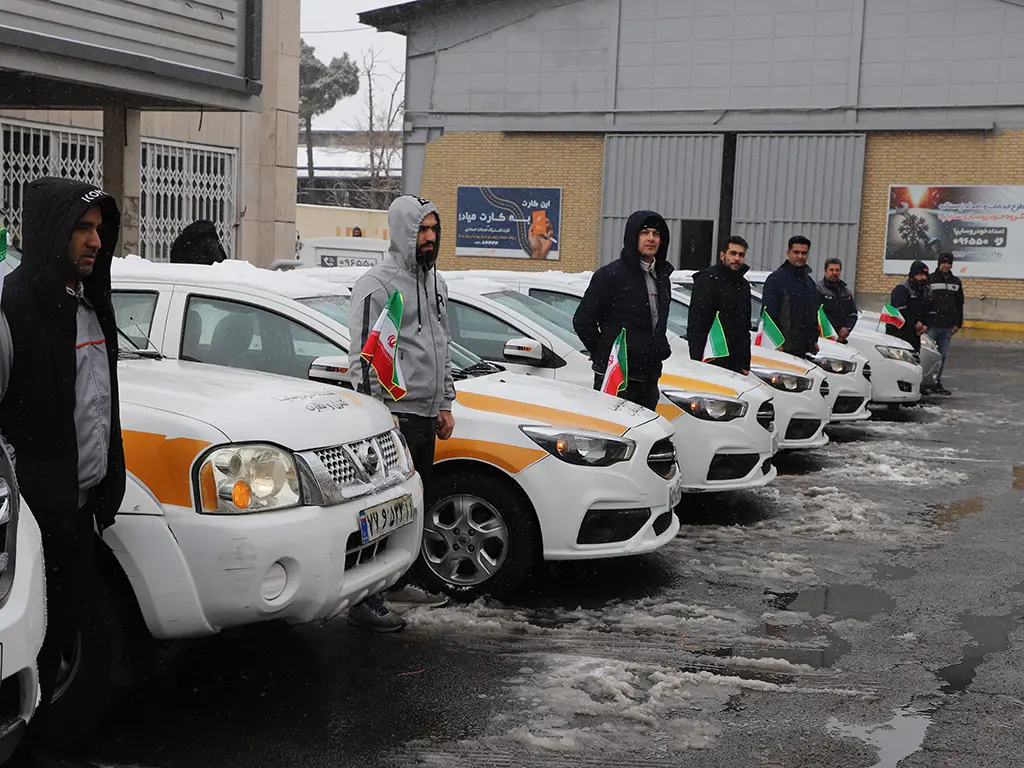 رژه آمادگی ناوگان خدمات امدادی سایپا در چهل و ششمین سالگرد انقلاب اسلامی