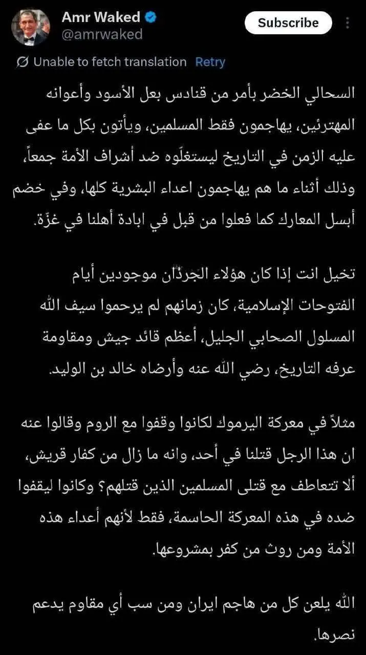 ستاره سینمای مصر: خدا لعنت کند هرکسی را که از حمله به ایران خوشحال شد