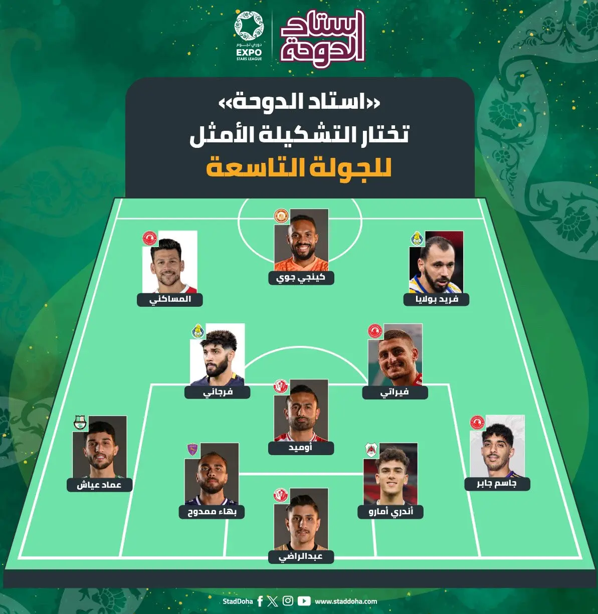  هافبک تیم ملی ایران در تیم منتخب هفته لیگ قطر +عکس 