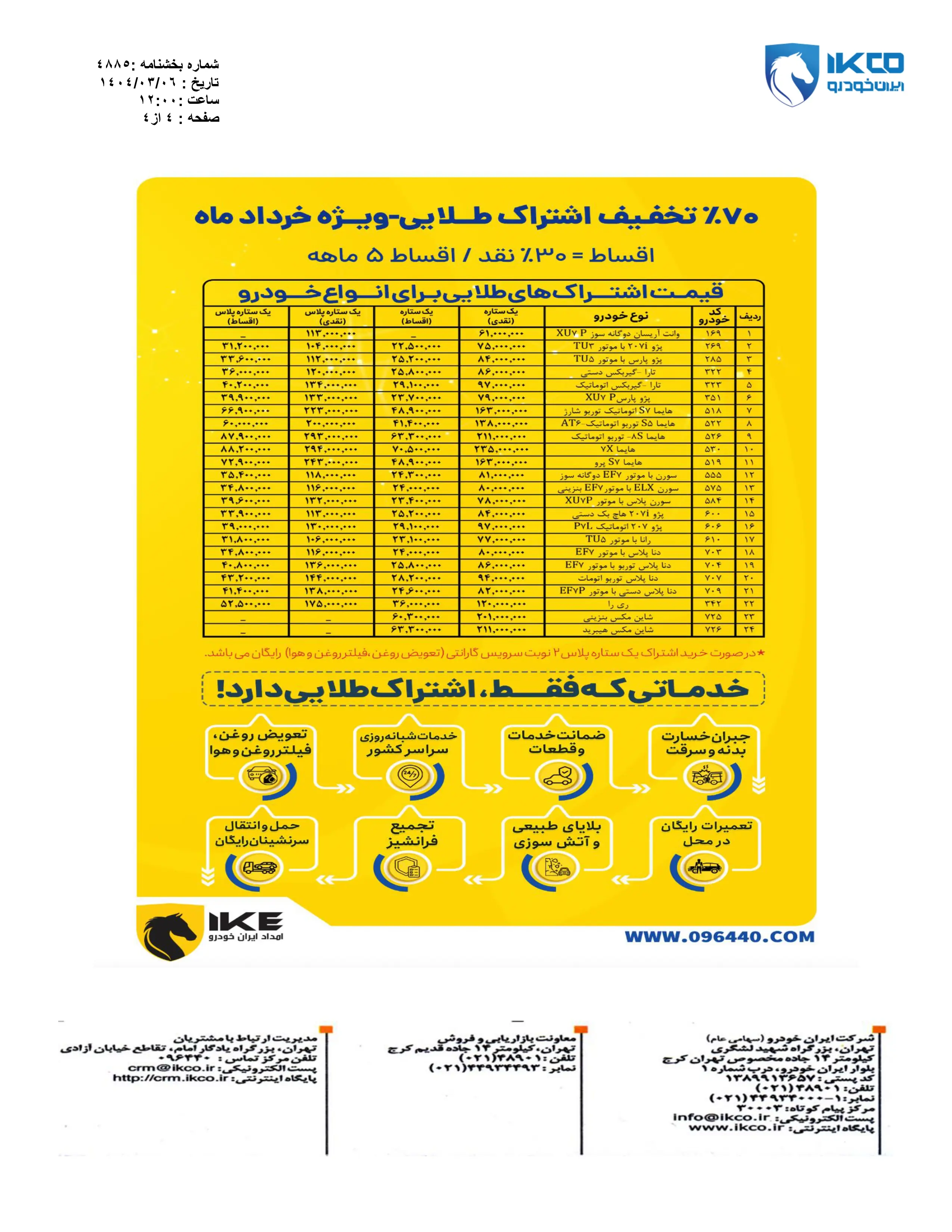 فروش فوری این محصول ایران خودرو از امروز