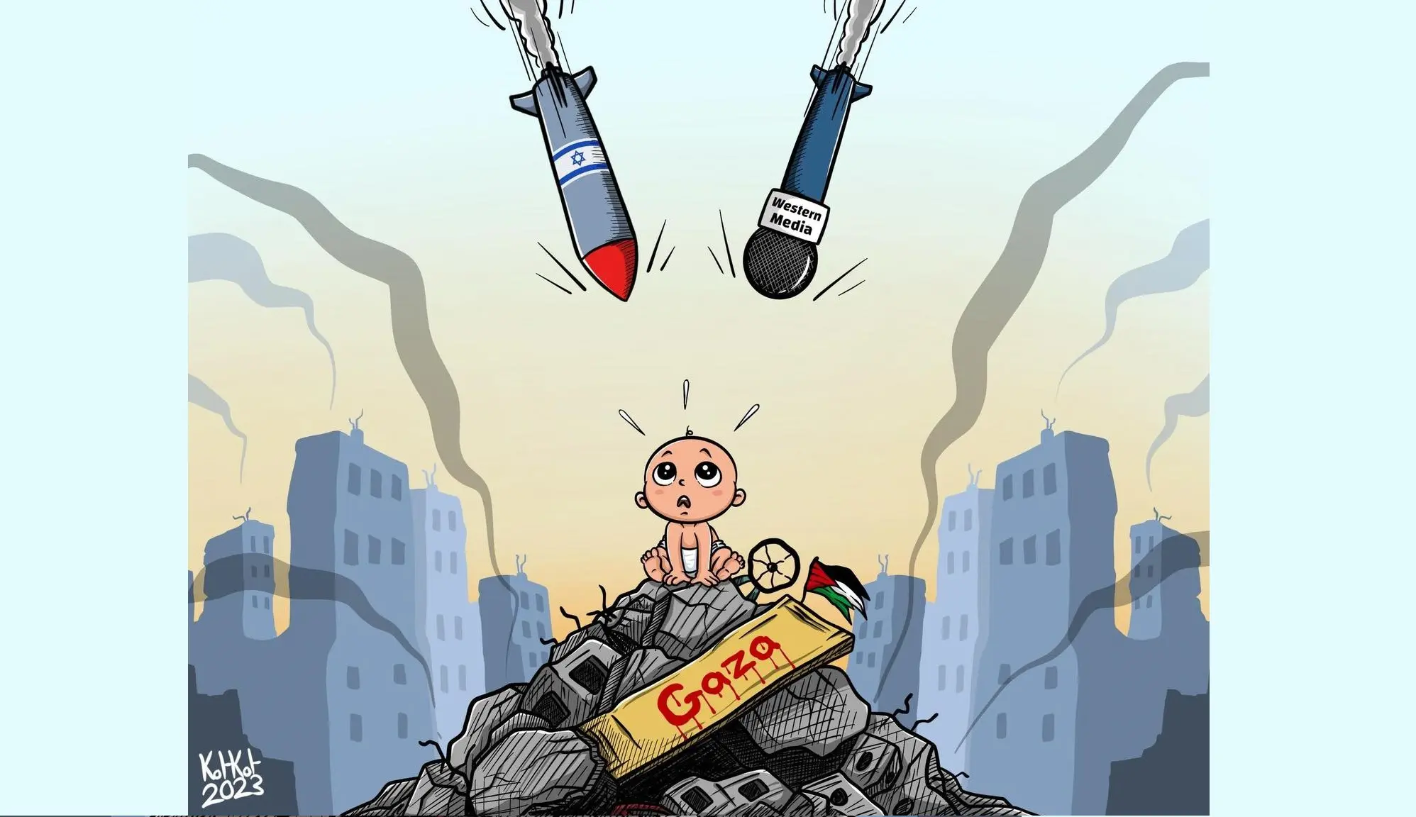 کاریکاتورهایی به قدرت اسلحه بر شقیقه صهیونیست‌ها+تصویر