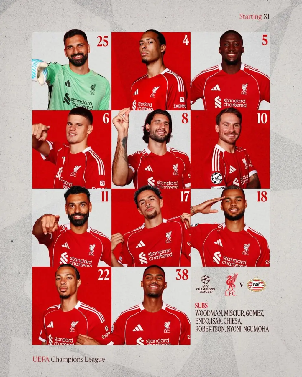 ترکیب لیورپول مقابل آیندهوون اعلام شد