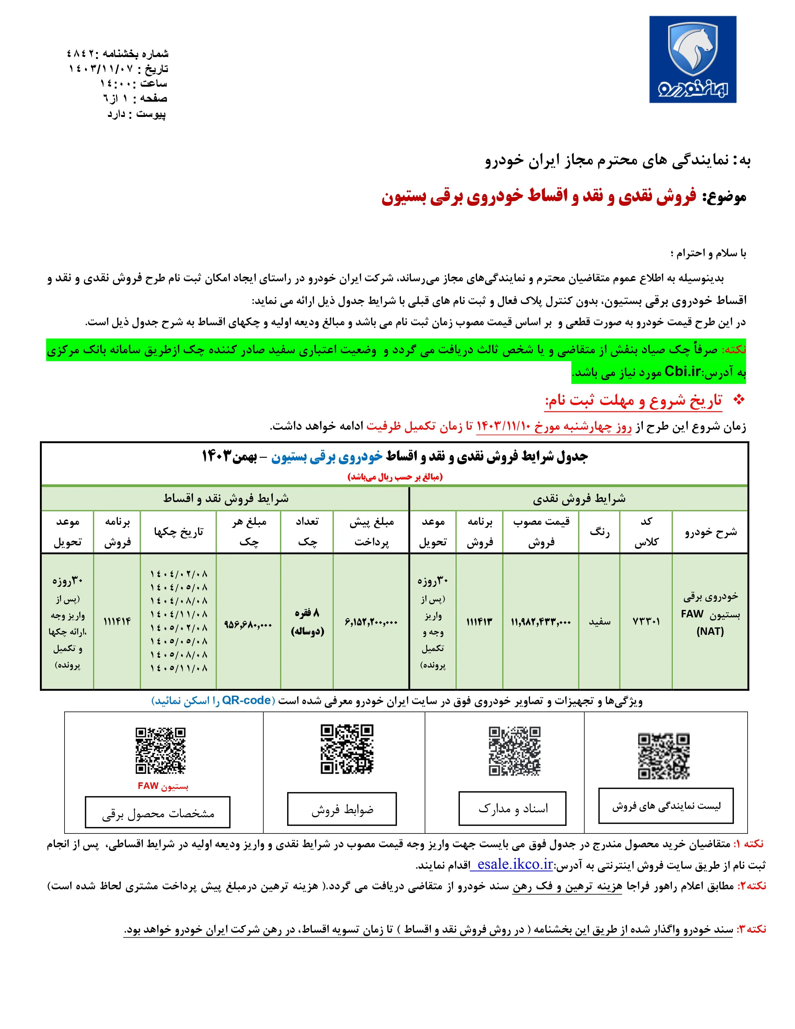 فروش نقدی و نقد و اقساط خودروی برقی بستیون