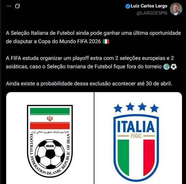 گمانه‌زنی درباره جایگزینی ایتالیا به جای ایران در جام جهانی