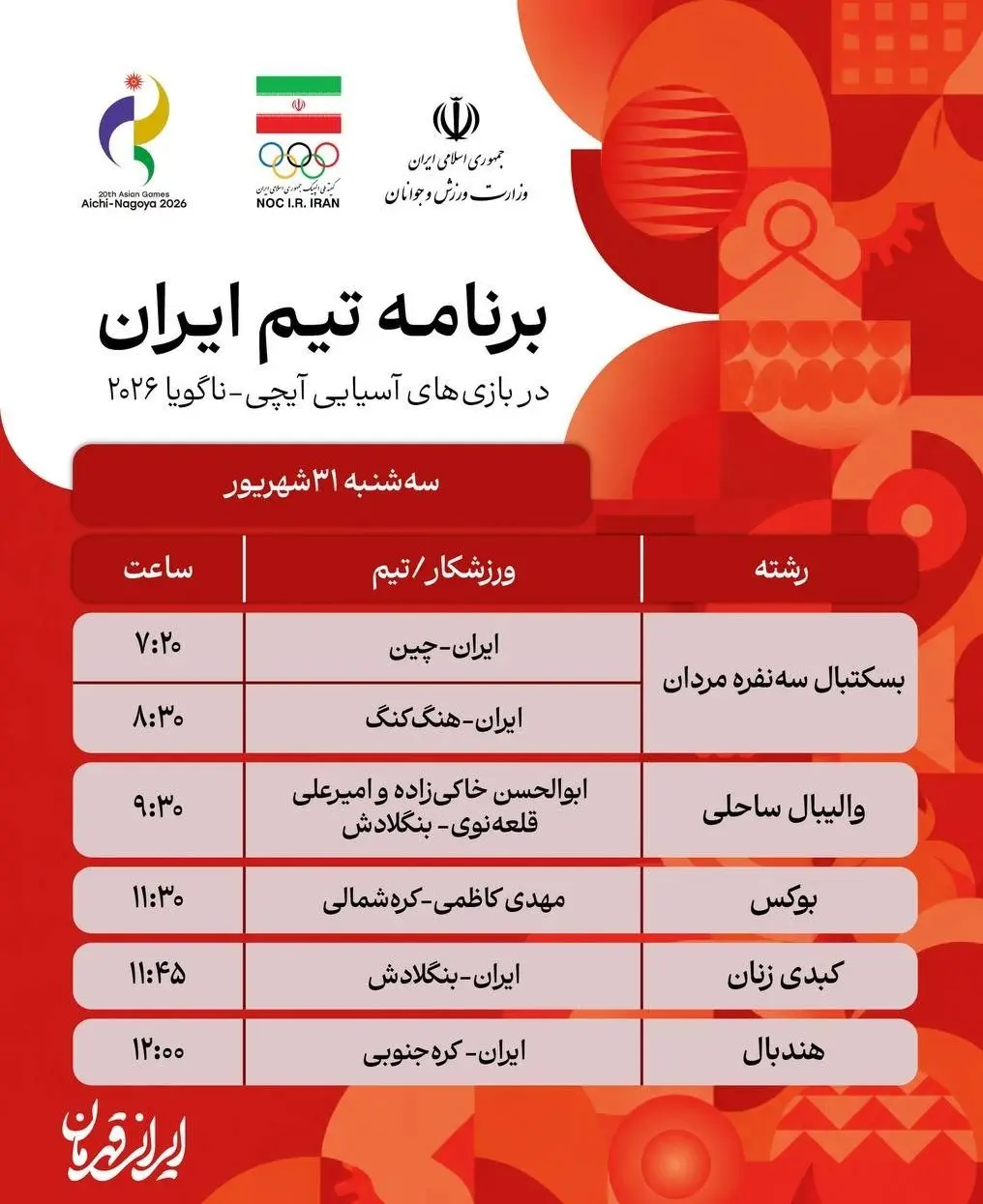 پوشش زنده روز سوم بازیهای آسیایی؛ نخستین طلا برای کاروان ایران توسط کاراته/ پیروزی تیم ملی بسکتبال سه نفره مردان/