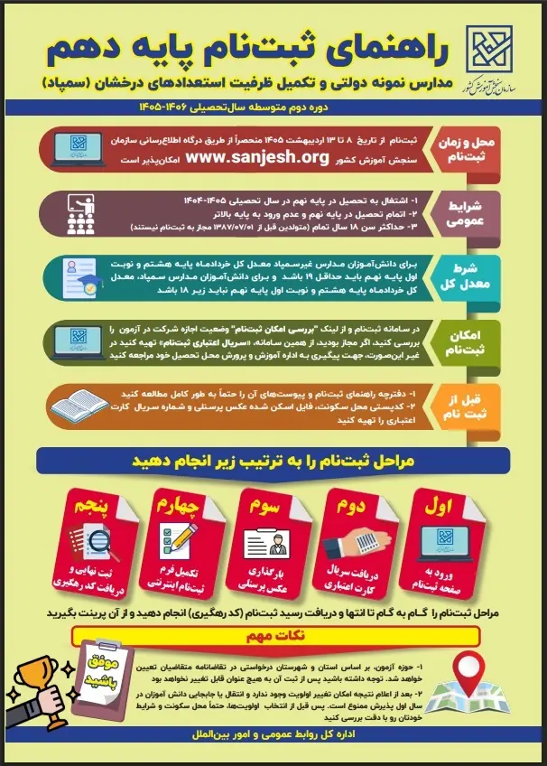 فردا، پایان مهلت ثبت‌نام آزمون‌های سمپاد و نمونه دولتی