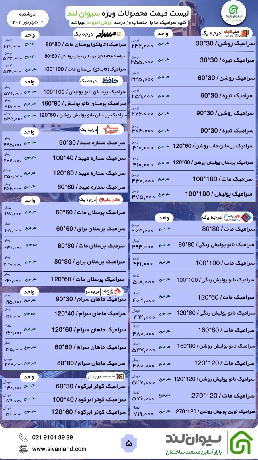 قیمت سیمان دوشنبه سوم شهریور ماه / قیمت‌های جدید اعلام شد
