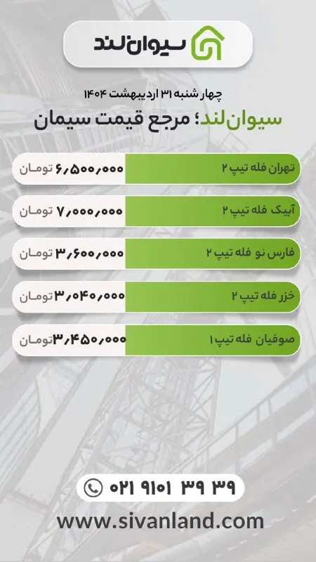 قیمت سیمان امروز 31 اردیبهشت 1403 