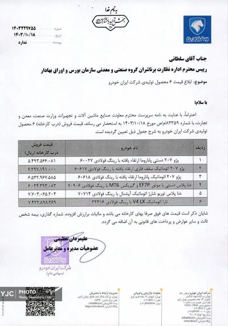 ۶ محصول ایران خودرو در کارخانه گران شدند؟ + جزئیات 