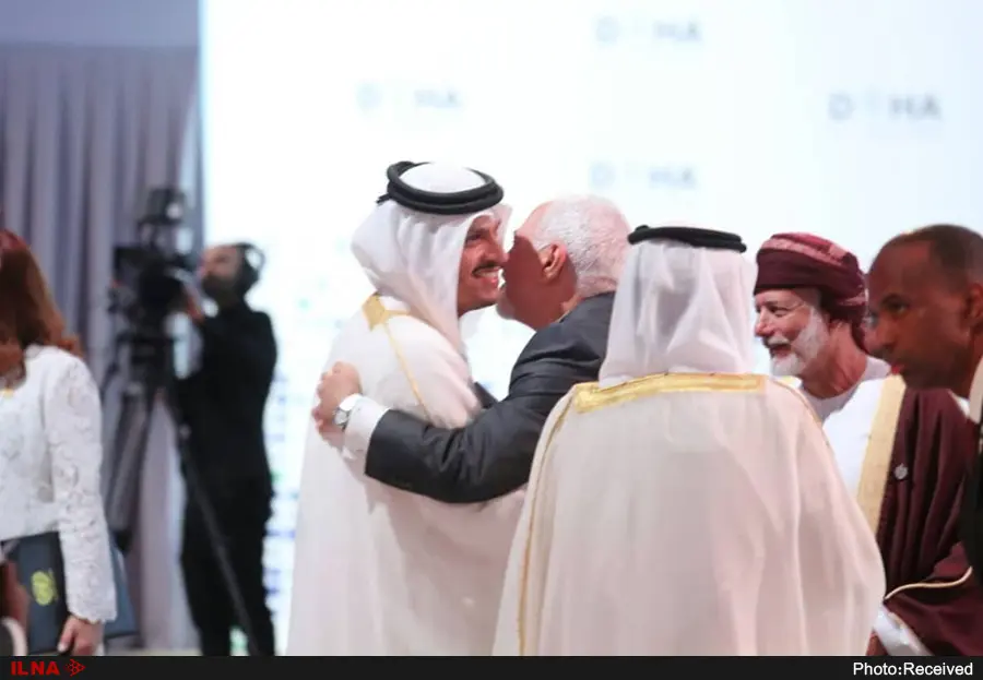 حضور ظریف در نشست بین‌المللی دوحه + تصاویر