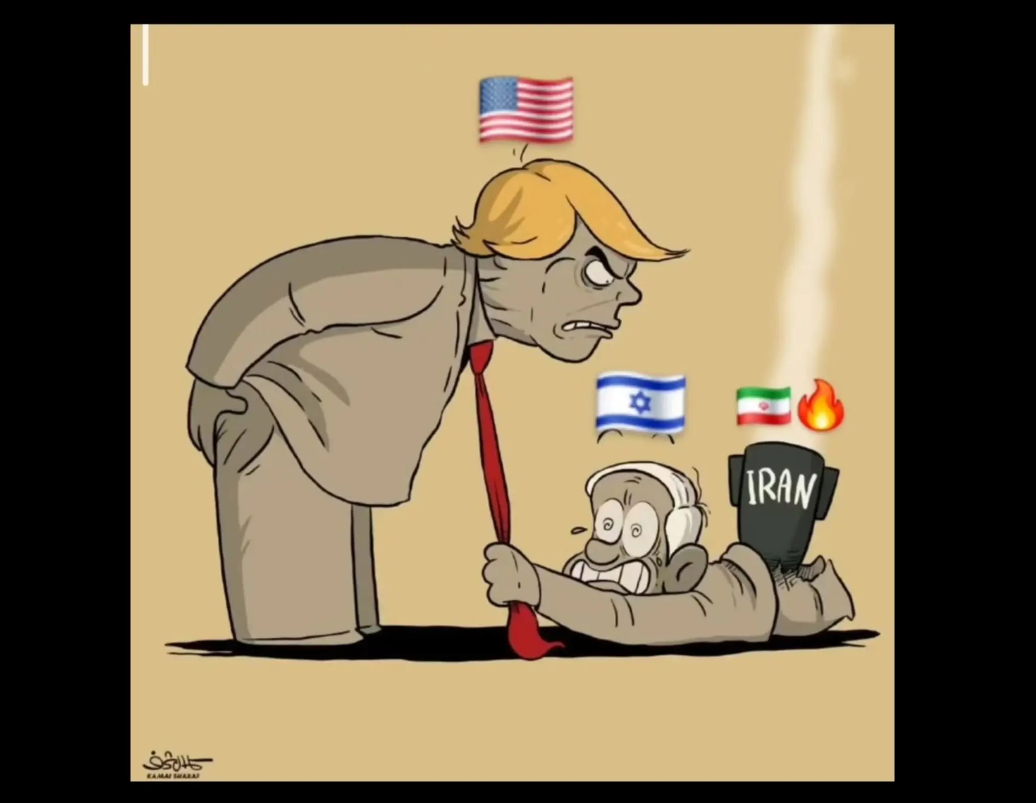 آثار انس حمدان  برای ایران و این روزهایش+کاریکاتورهایش