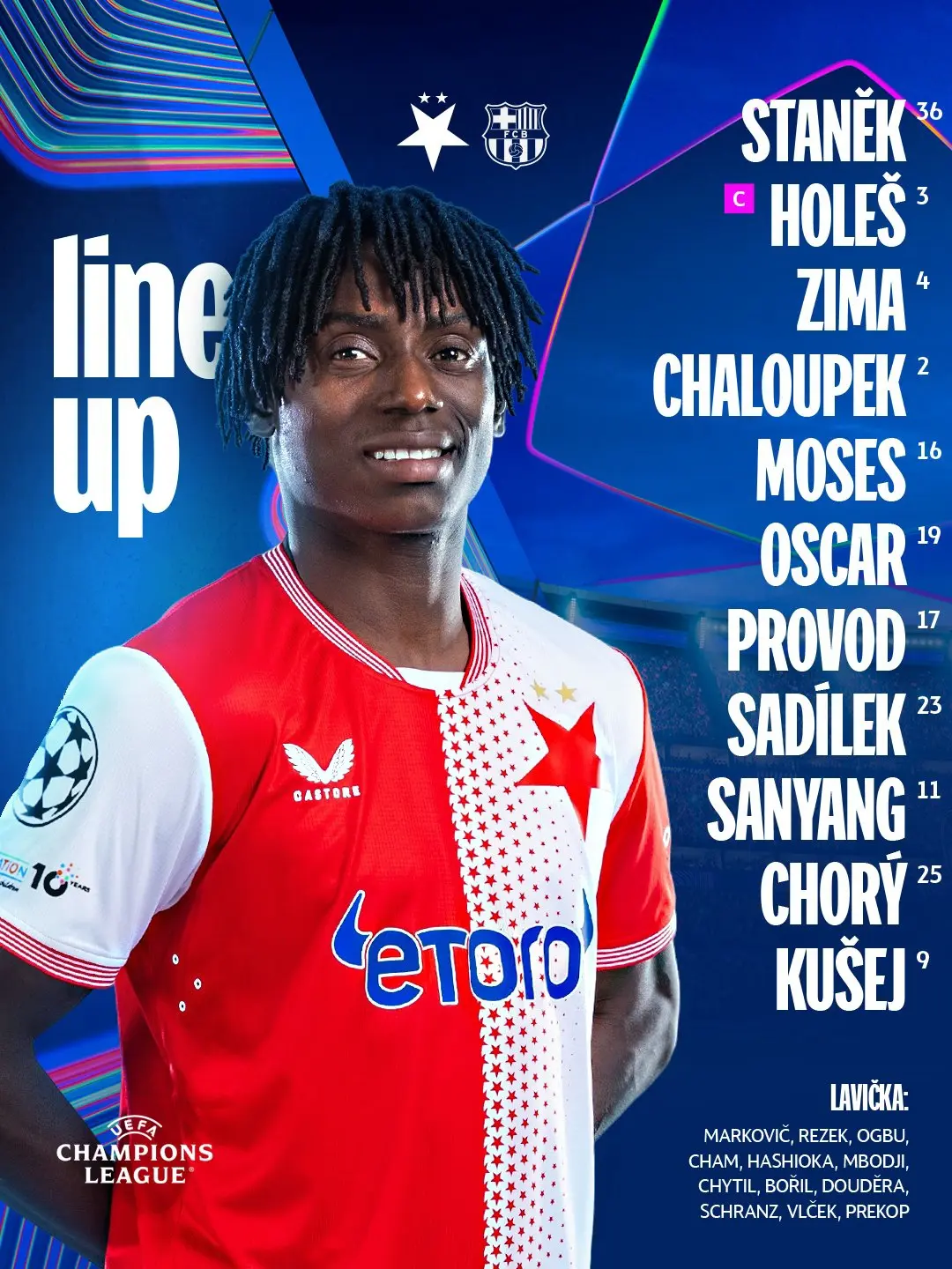 لیگ قهرمانان؛ ترکیب اسلاویا پراگ و بارسلونا