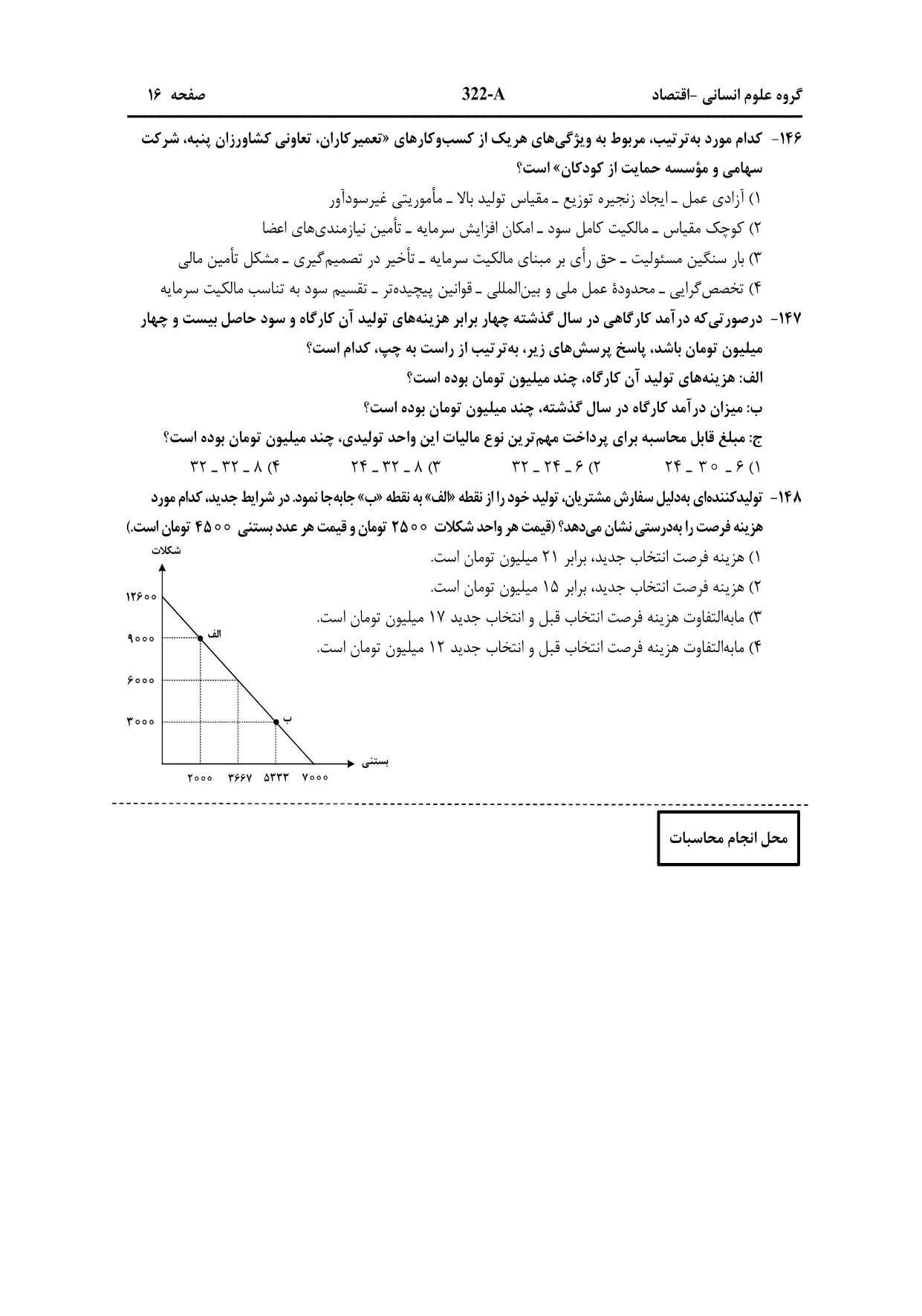 سوالات کنکور انسانی تیر ۱۴۰۳ (نوبت دوم)