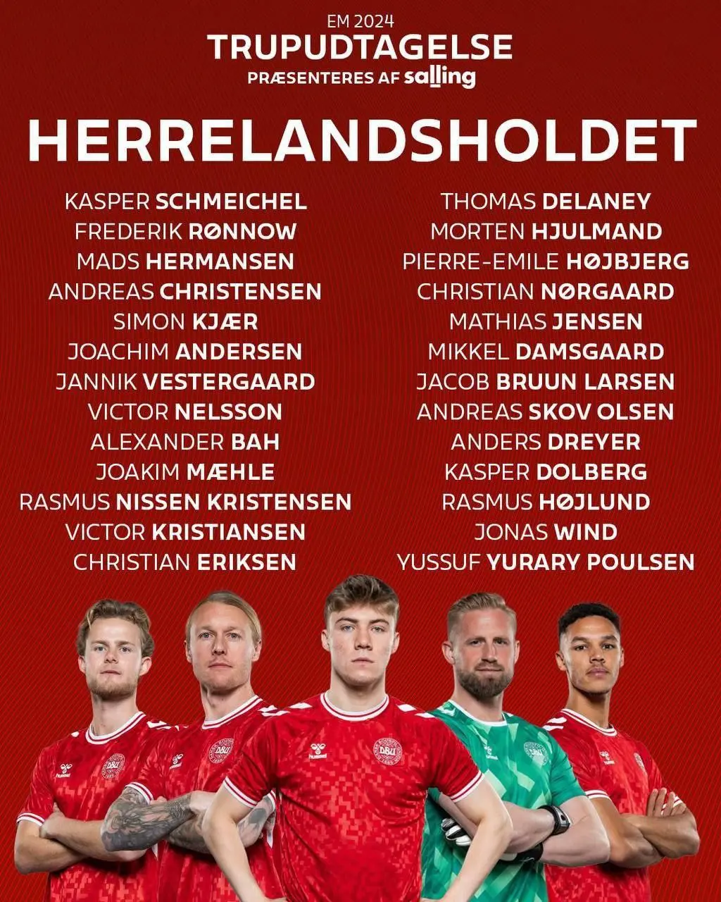لیست تیم ملی دانمارک برای یورو 2024 اعلام شد