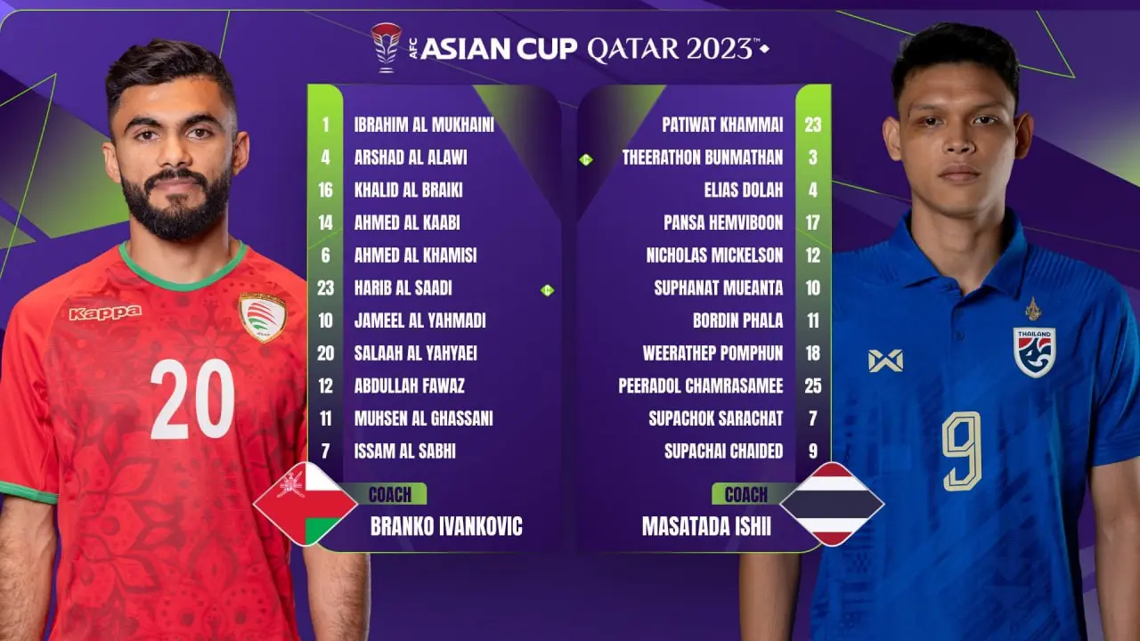 رونمایی از ترکیب دو تیم ملی عمان و تایلند